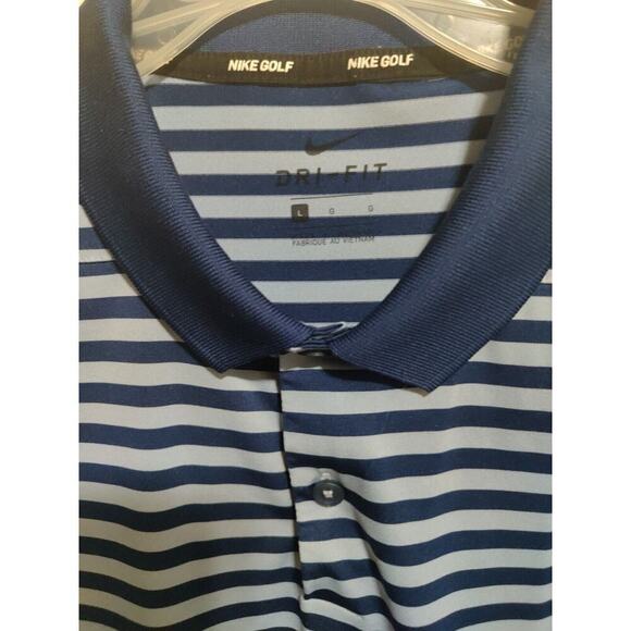 Nike Dri Fit Mens Polo Shirt Size Xtra Large White Black Striped Short Sleeve - Picture 3 of 16